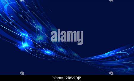 Blue abstract bright magical cosmic energy electric bright bright light texture background of strips, energetic lines, threads intertwined together an Stock Vector