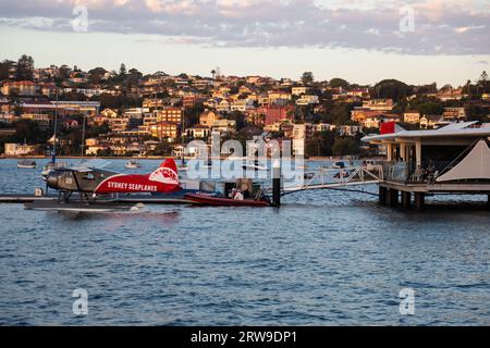 Sydney Seaplanes, The largest seaplane operator in Australia with a fleet of beautifully refurbished Beavers and turbo-prop Cessna Caravans, Rose Bay, Stock Photo