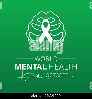 World Mental Health Day Highlights Advocacy, Understanding, and Support for Global Emotional Resilience. Vector Illustration Template. Stock Vector