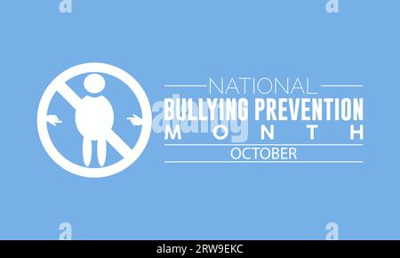 National Bullying Prevention Month Raises Awareness, Empathy, and Advocacy for Safer Communities. Vector Illustration Template. Stock Vector