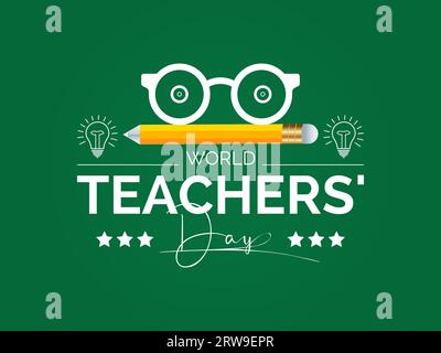 World Teachers Day Recognizes the Dedication, Innovation, and Transformative Influence of Teachers Worldwide. Vector Illustration Template. Stock Vector