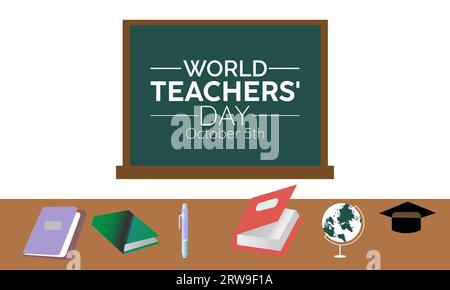 World Teachers Day Recognizes the Dedication, Innovation, and Transformative Influence of Teachers Worldwide. Vector Illustration Template. Stock Vector