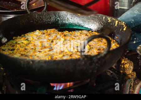 potato finger fries deep fried in oil at street shop Stock Photo