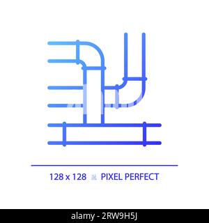 2D simple thin linear blue gradient icon Stock Vector