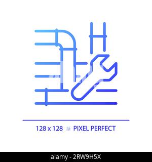2D simple thin linear blue gradient icon Stock Vector