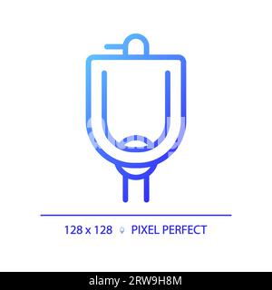 2D simple thin linear blue gradient urinal bowl icon Stock Vector