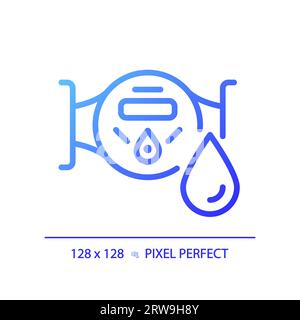 2D simple thin linear blue gradient water meter icon Stock Vector