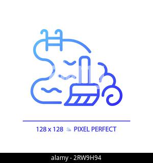 2D simple blue gradient swimming pool cleaning icon Stock Vector