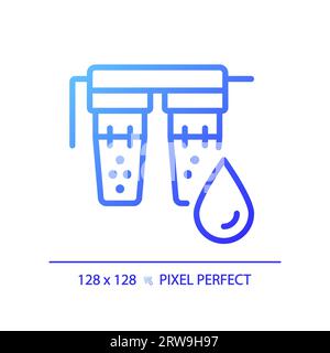 2D simple thin linear blue gradient water filter icon Stock Vector