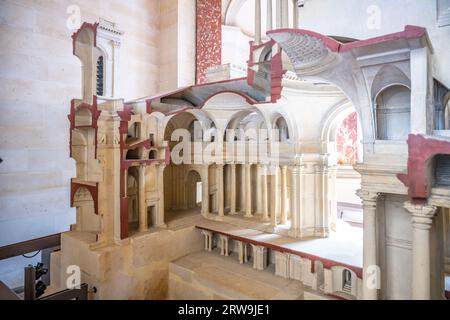 Scale miniature model of Pantheon placed inside the Pantheon in Paris, France Stock Photo