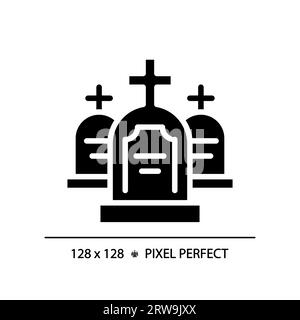 2D glyph style black tombstone icon Stock Vector