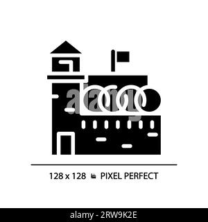 2D glyph style black prison icon Stock Vector