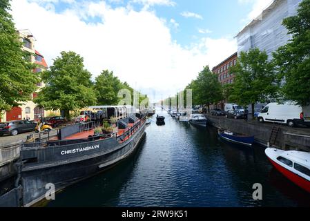 Christianshavn Canal in Copenhagen, Denmark. Stock Photo