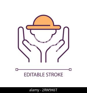 Worker protection RGB color icon Stock Vector