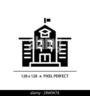 2D glyph style black school icon Stock Vector