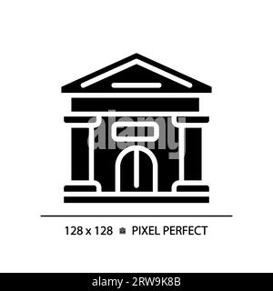 2D glyph style black parliament building icon Stock Vector