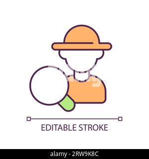Employee search RGB color icon Stock Vector