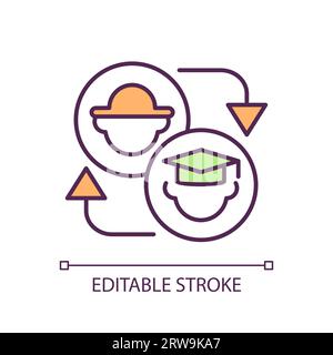 Career change RGB color icon Stock Vector