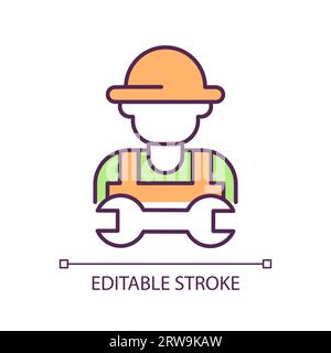 Agricultural engineer RGB color icon Stock Vector