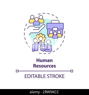 2D customizable human resources line icon concept Stock Vector