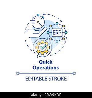 2D customizable quick operations line icon concept Stock Vector