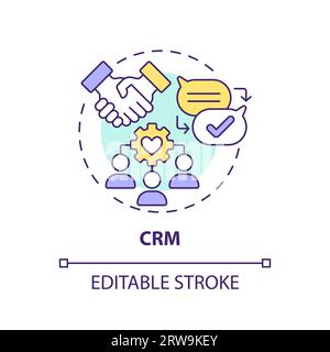 2D customizable CRM line icon concept Stock Vector