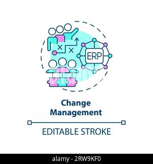2D customizable change management line icon concept Stock Vector