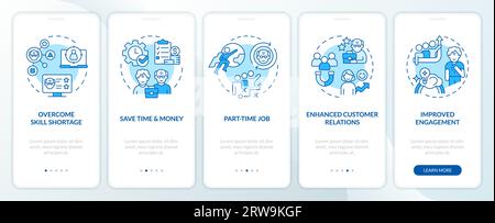 Walkthrough unretirement with linear icons concept Stock Vector
