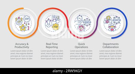 2D ERP layout with linear icons Stock Vector