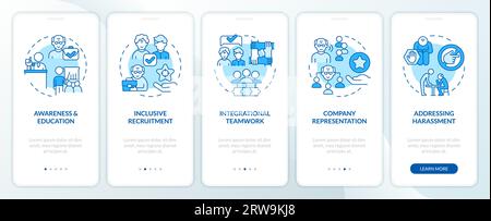 Walkthrough unretirement with blue thin linear icons concept Stock Vector