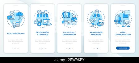 Walkthrough unretirement with linear icons concept Stock Vector