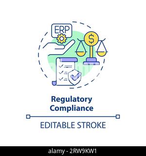 2D regulatory compliance line icon concept Stock Vector
