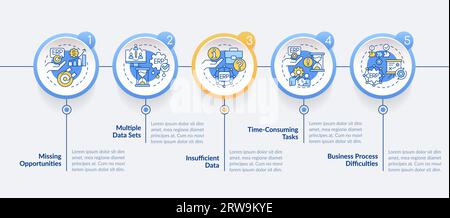 Colorful ERP layout with linear icons Stock Vector
