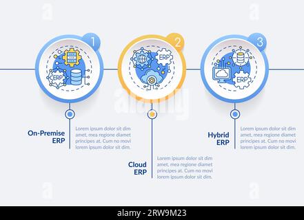 Colorful ERP layout with thin line icons Stock Vector