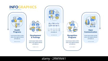 Colorful unretirement layout with linear icons Stock Vector