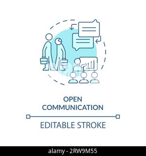 2D customizable open communication blue icon concept Stock Vector