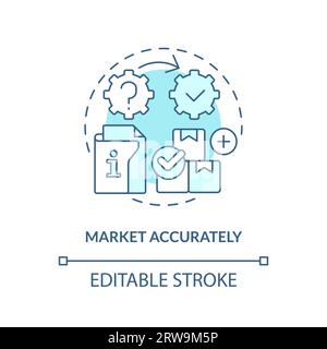 2D market accurately blue line icon concept Stock Vector