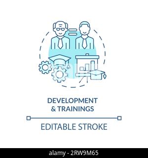 2D development and trainings blue icon concept Stock Vector
