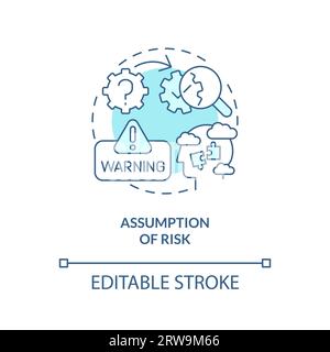 2D assumption of risk blue line icon concept Stock Vector