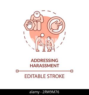 2D customizable addressing harassment red icon concept Stock Vector