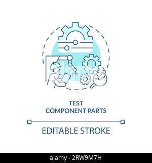 2D test component parts blue line icon concept Stock Vector