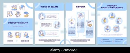 Brochure with product liability thin line icons Stock Vector