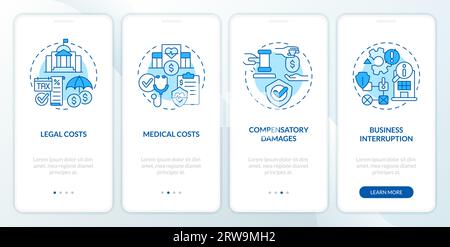 Walkthrough product liability with linear icons concept Stock Vector