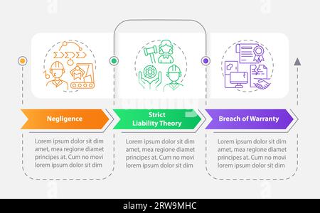 Colorful product liability layout with line icons Stock Vector