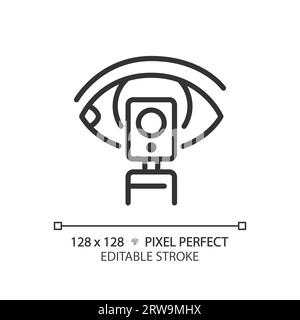 Ophthalmoscope pixel perfect linear icon Stock Vector