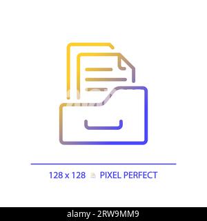 2D folder thin linear gradient icon Stock Vector