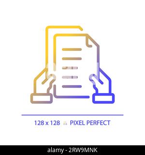 2D proposal letter thin linear gradient icon Stock Vector