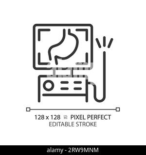 Endoscope pixel perfect linear icon Stock Vector