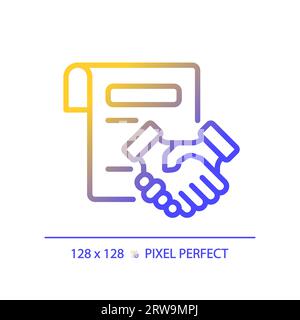 2D agreement thin linear gradient icon Stock Vector