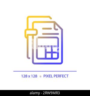 2D income tax report thin linear gradient icon Stock Vector